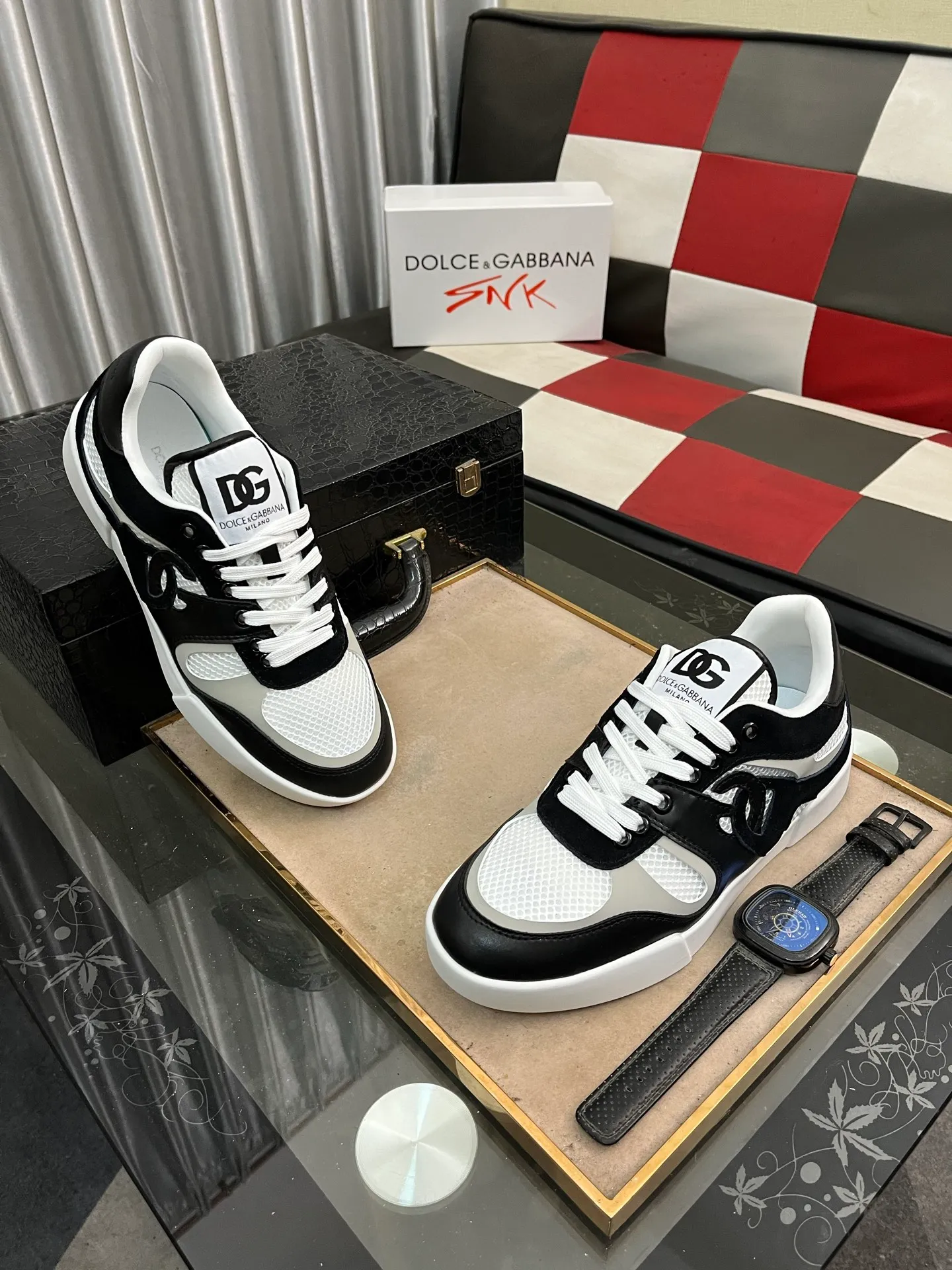 Men's shoes 💰440⌚️⌚️【DG～】Men's casual shoes are on sale at the same time 🔶🔷🔜The upper is made of cowhide stitching fabric ➕Mesh lining, comfortable and breathable, sole: original comfortable and wear-resistant outsole, ⚠️The real thing📱Photographed🎬The real thing is better📢📢📢Number: 35-46